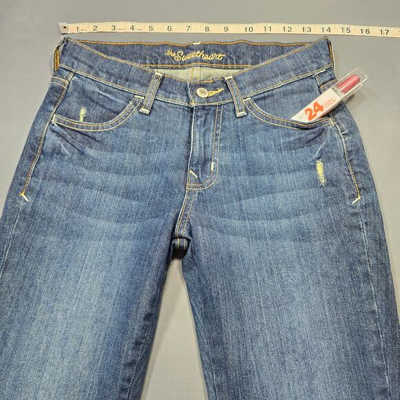 Old Navy The Sweetheart Blue Jeans Stretch Y2k Grunge Skinny Denim Womens Size 0 - Picture 6 of 11